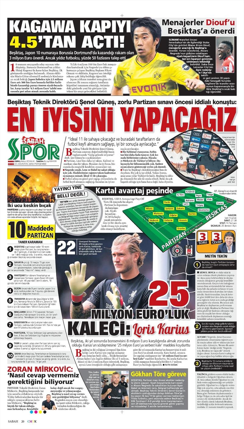 23 Ağustos 2018 | Gazetelerin Beşiktaş Manşetleri - Görsel 6