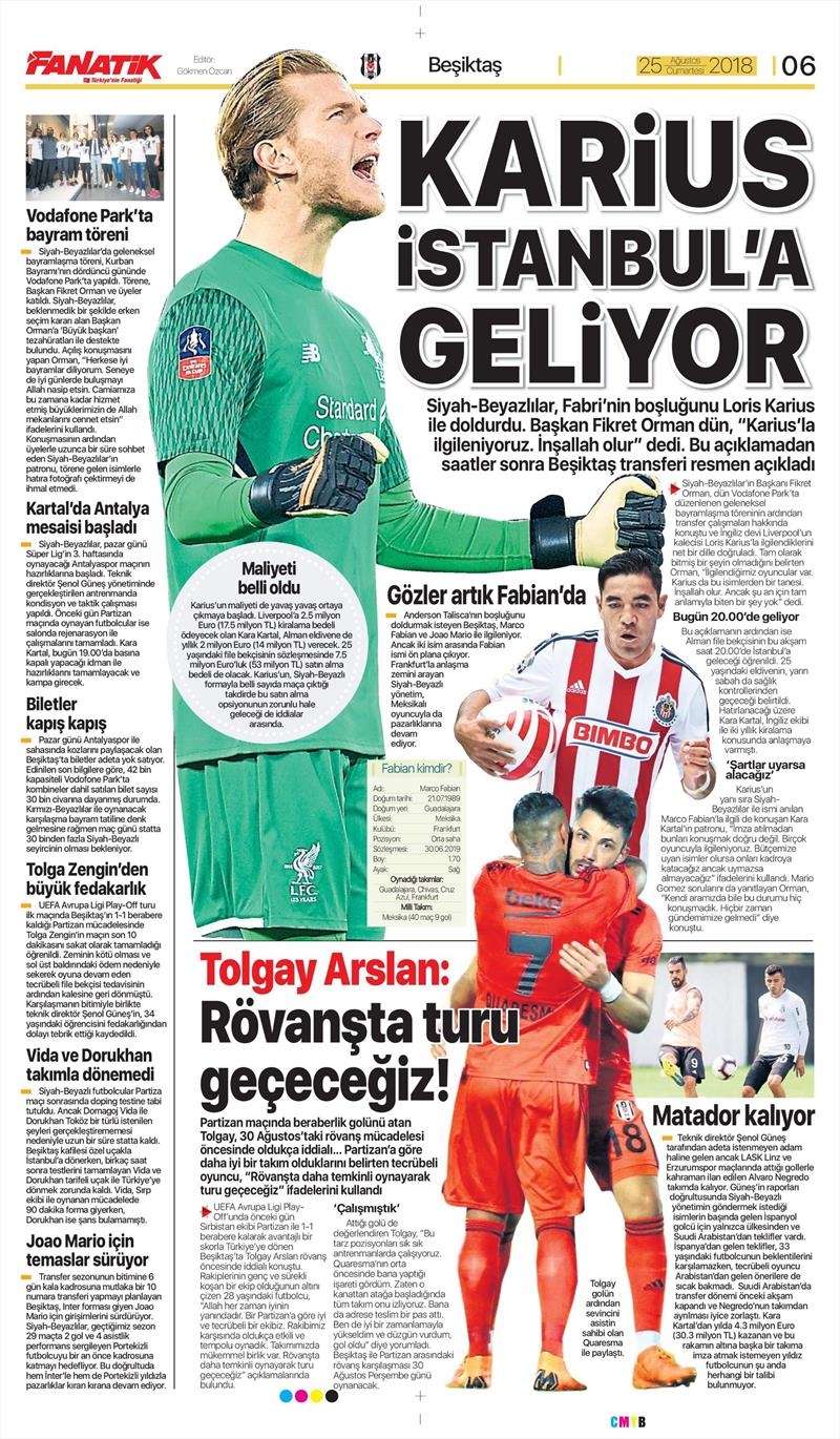 25 Ağustos 2018 | Gazetelerin Beşiktaş Manşetleri - Görsel 3