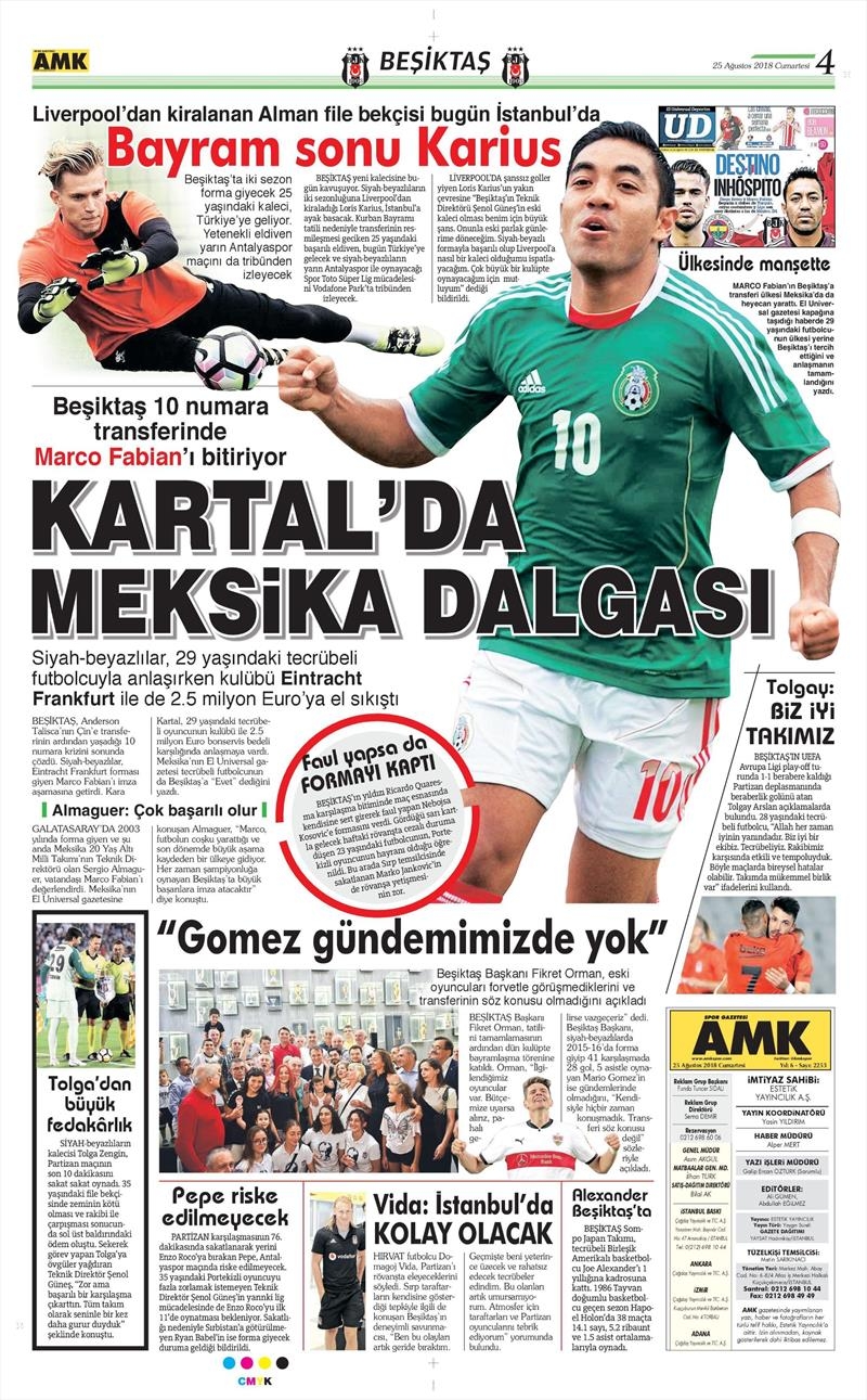 25 Ağustos 2018 | Gazetelerin Beşiktaş Manşetleri - Görsel 4