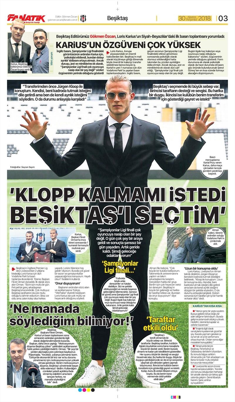 30 Ağustos 2018 | Gazetelerin Beşiktaş Manşetleri - Görsel 3