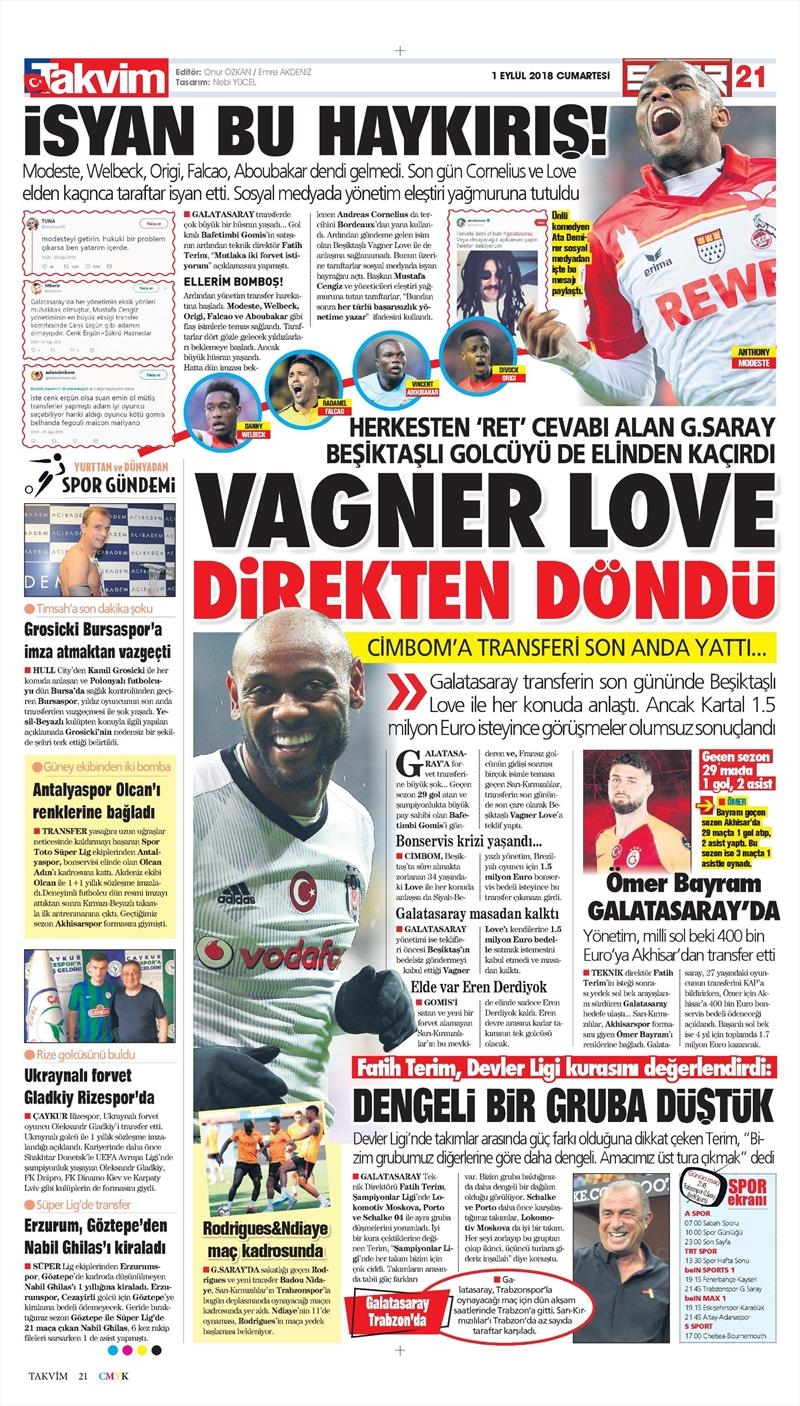 1 Eylül 2018 | Gazetelerin Beşiktaş Manşetleri - Görsel 13