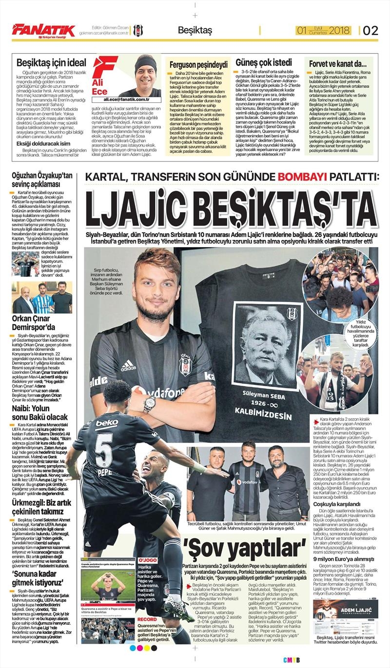 1 Eylül 2018 | Gazetelerin Beşiktaş Manşetleri - Görsel 3