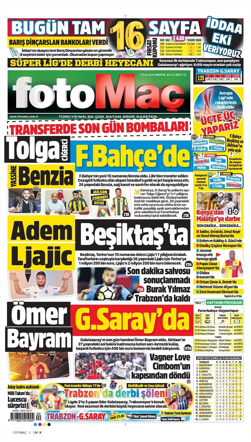 1 Eylül 2018 | Gazetelerin Beşiktaş Manşetleri - Görsel 4