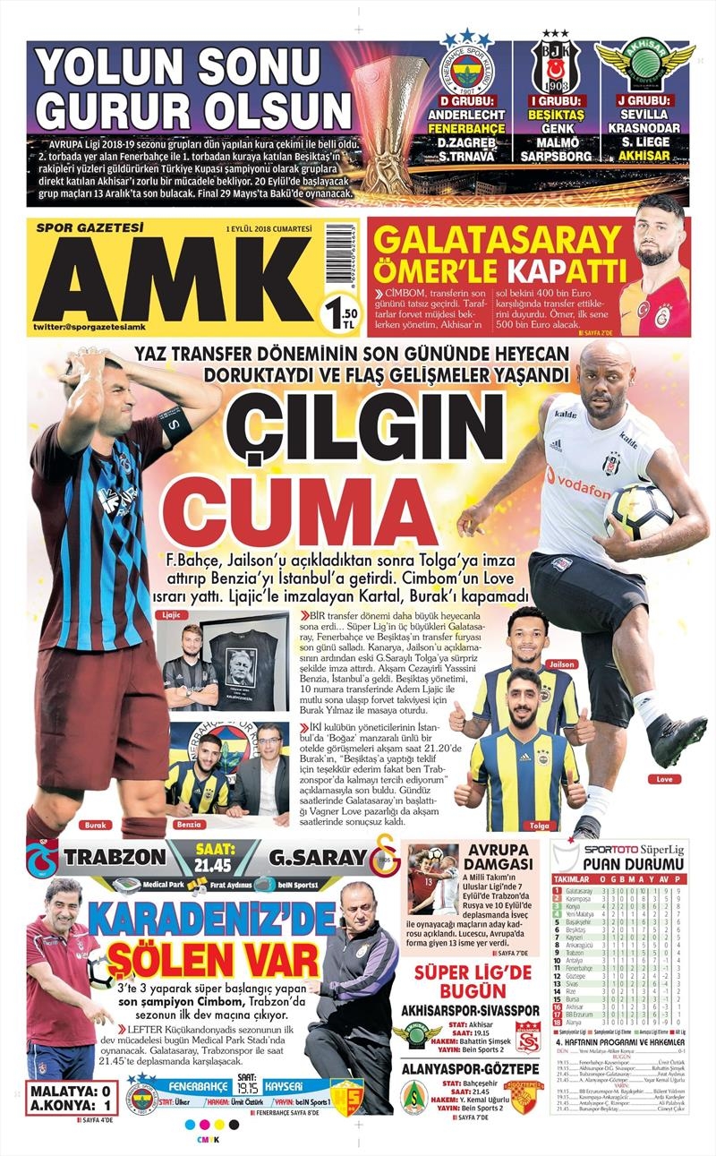 1 Eylül 2018 | Gazetelerin Beşiktaş Manşetleri - Görsel 6