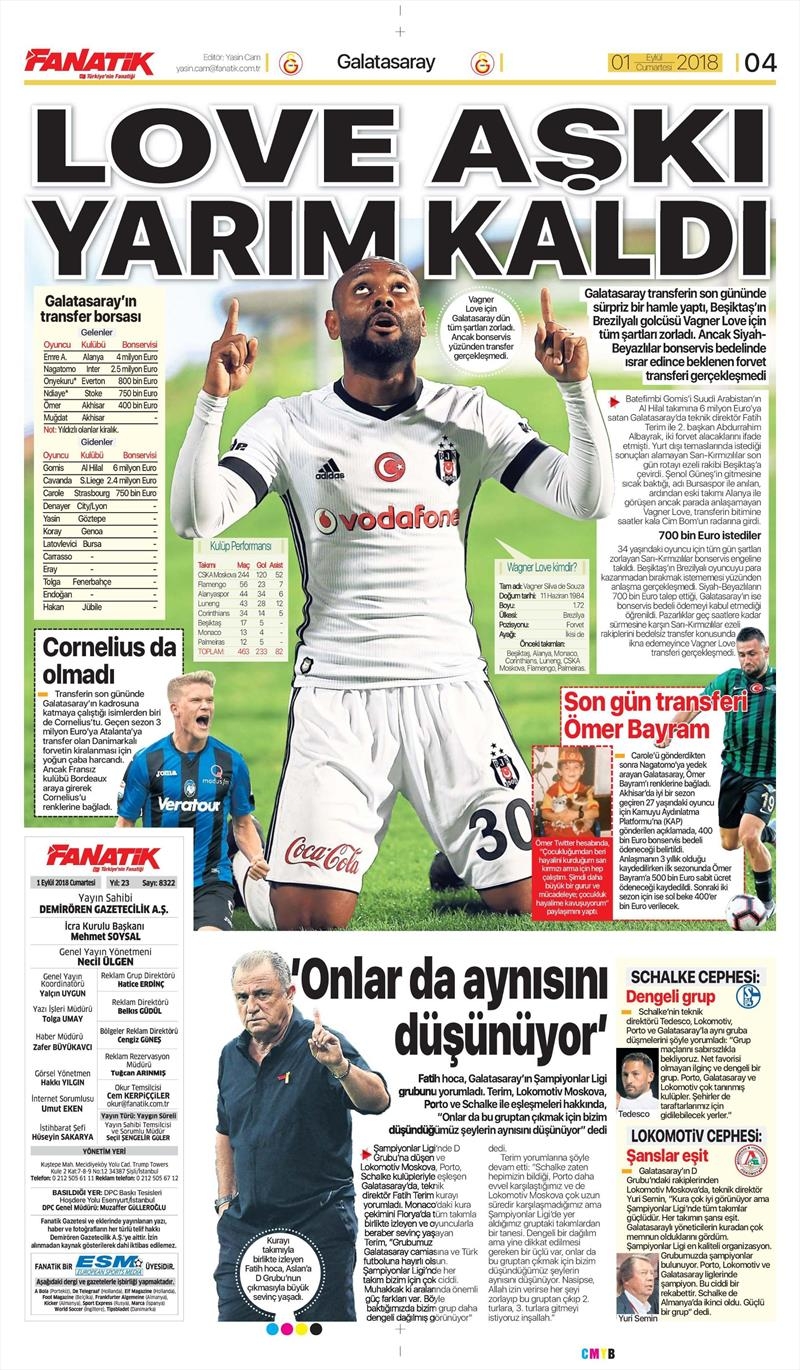 1 Eylül 2018 | Gazetelerin Beşiktaş Manşetleri - Görsel 9