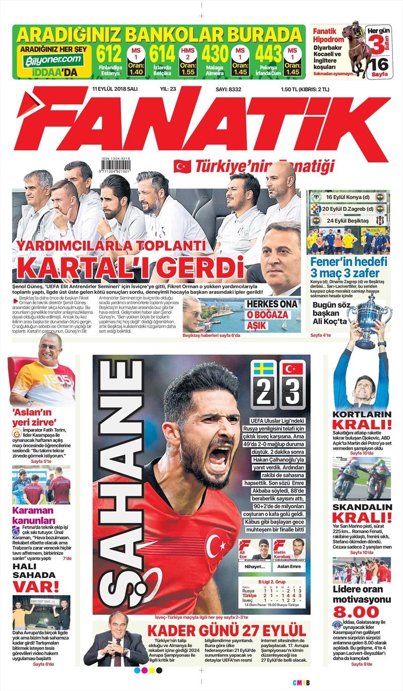 11 Eylül 2018 | Gazetelerin Beşiktaş Manşetleri - Görsel 3