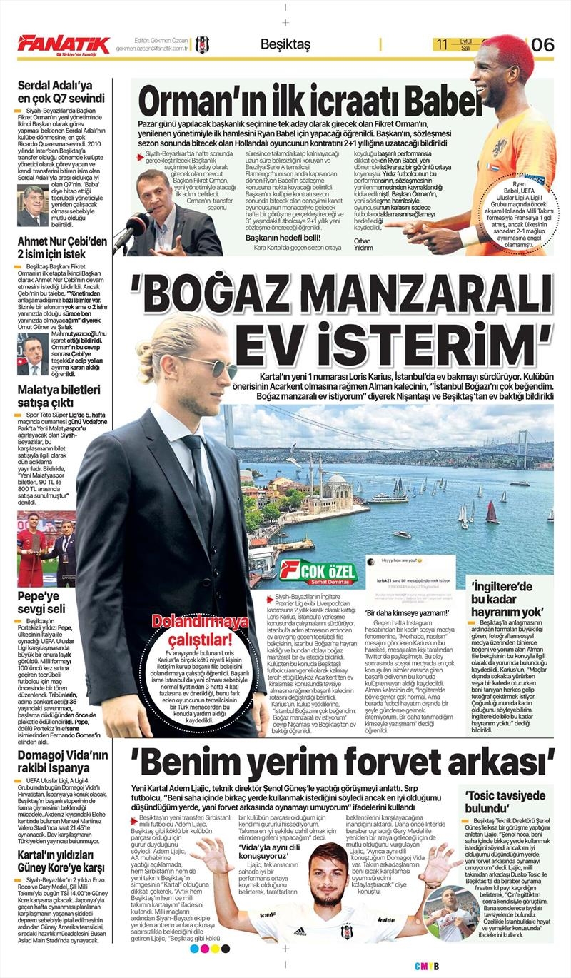 11 Eylül 2018 | Gazetelerin Beşiktaş Manşetleri - Görsel 4