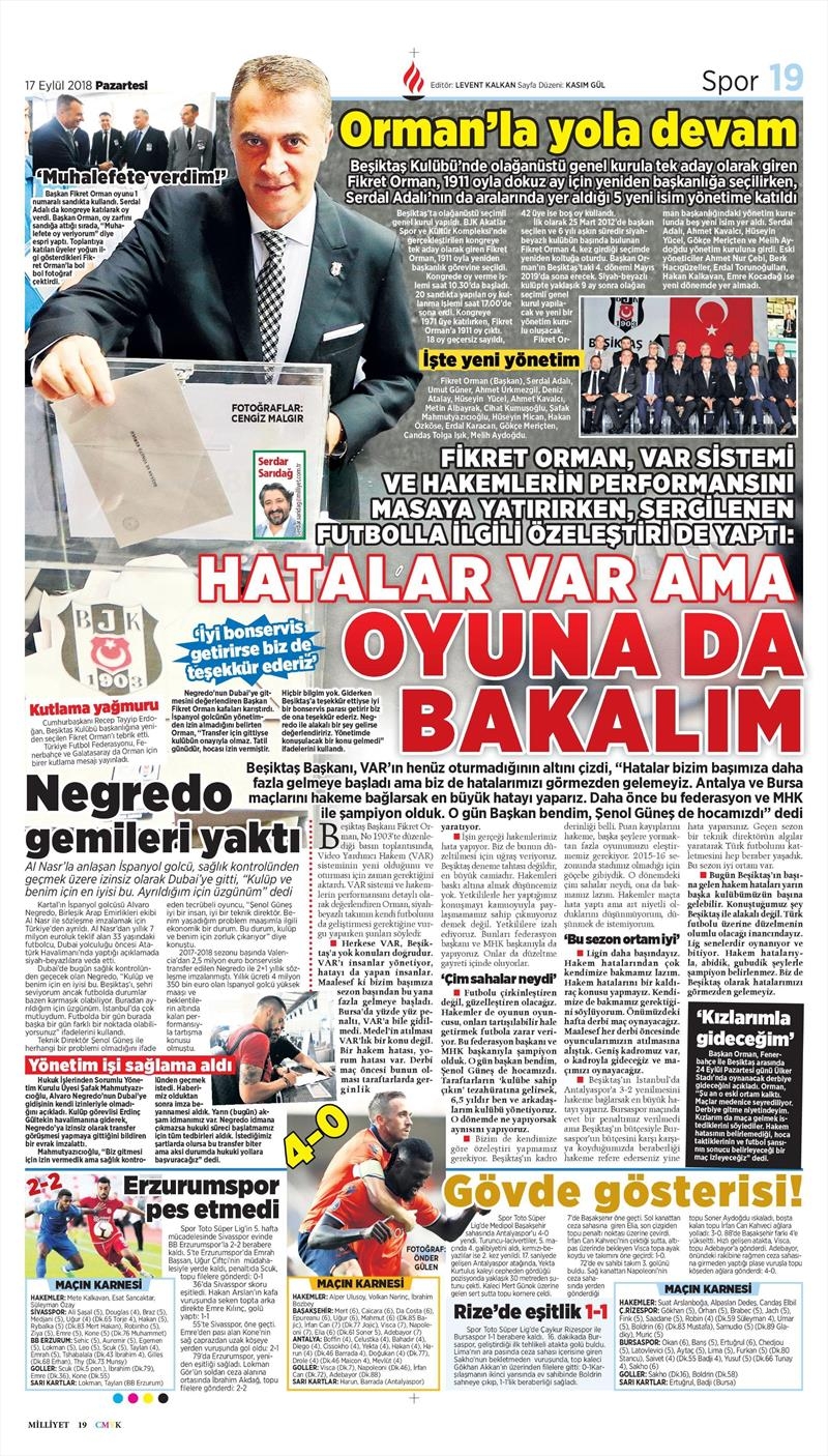 17 Eylül 2018 | Gazetelerin Beşiktaş Manşetleri - Görsel 12
