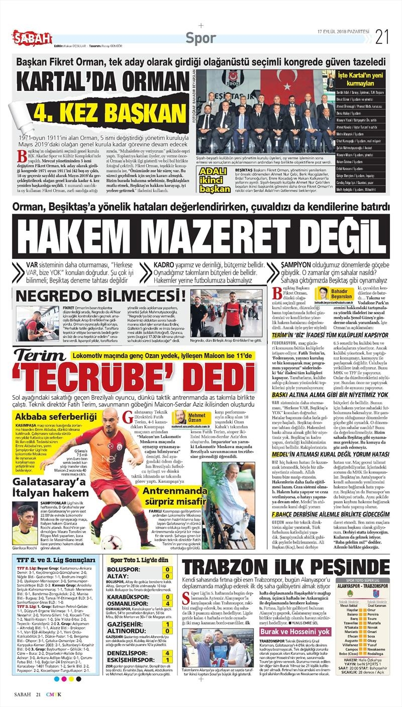17 Eylül 2018 | Gazetelerin Beşiktaş Manşetleri - Görsel 2