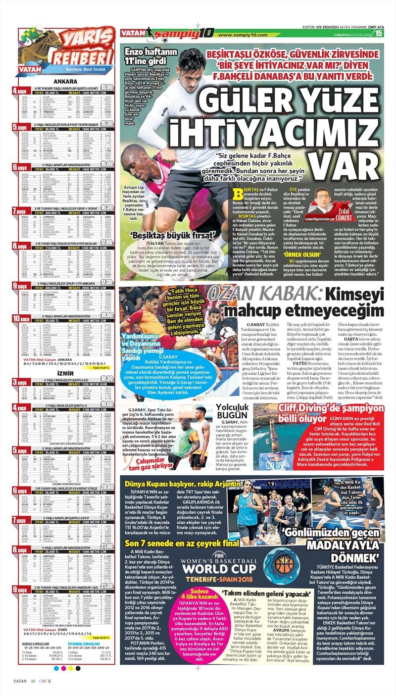 22 Eylül 2018 | Gazetelerin Beşiktaş Manşetleri - Görsel 6
