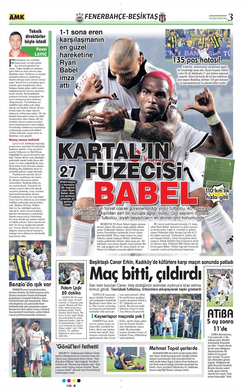 25 Eylül 2018 | Gazetelerin Beşiktaş Manşetleri - Görsel 8