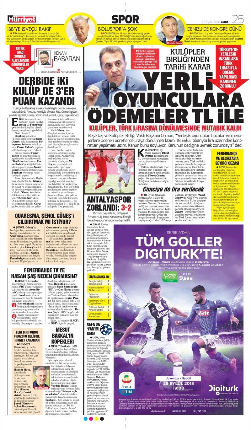 28 Eylül 2018 | Gazetelerin Beşiktaş Manşetleri - Görsel 5