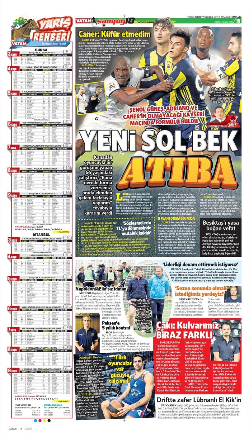 28 Eylül 2018 | Gazetelerin Beşiktaş Manşetleri - Görsel 6