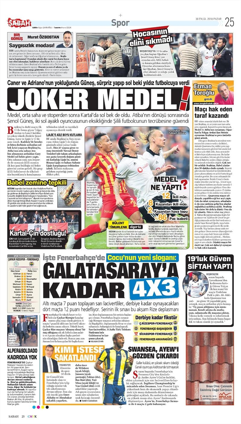 30 Eylül 2018 | Gazetelerin Beşiktaş Manşetleri - Görsel 17