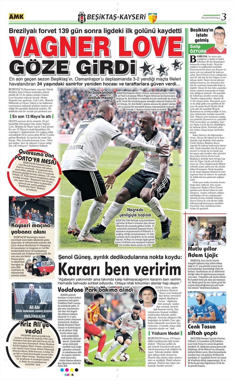 30 Eylül 2018 | Gazetelerin Beşiktaş Manşetleri - Görsel 8