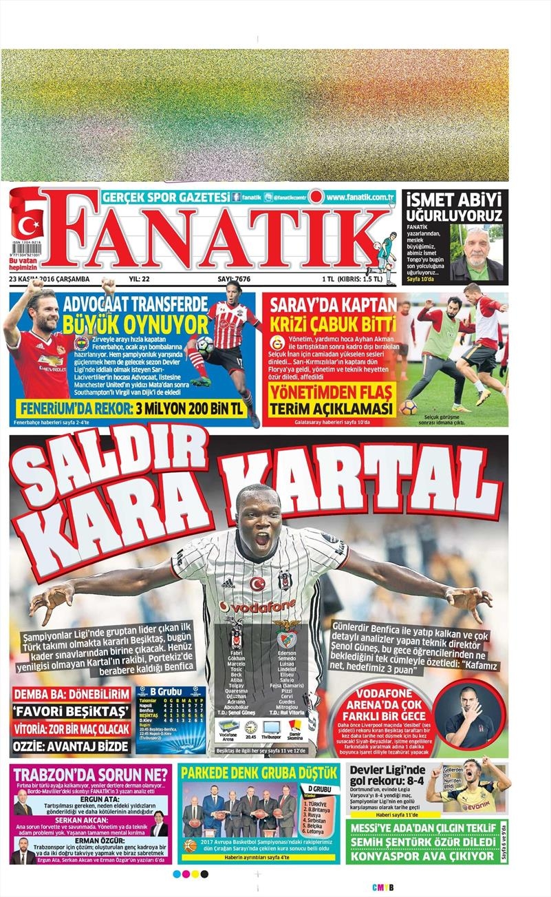 23 Kasım 2016 | Gazetelerin Beşiktaş sayfaları - Görsel 17