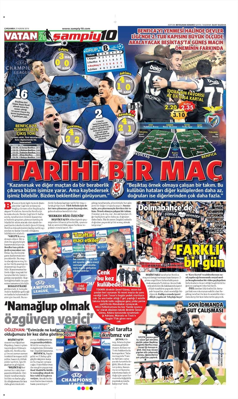 23 Kasım 2016 | Gazetelerin Beşiktaş sayfaları - Görsel 2
