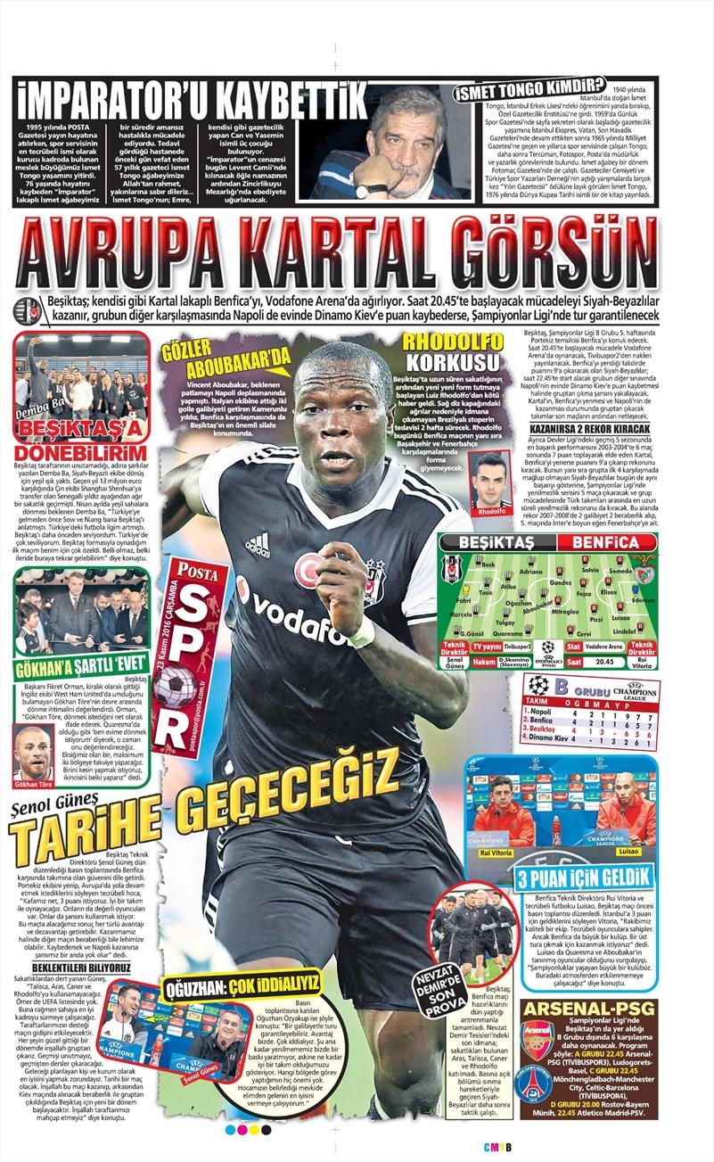 23 Kasım 2016 | Gazetelerin Beşiktaş sayfaları - Görsel 6