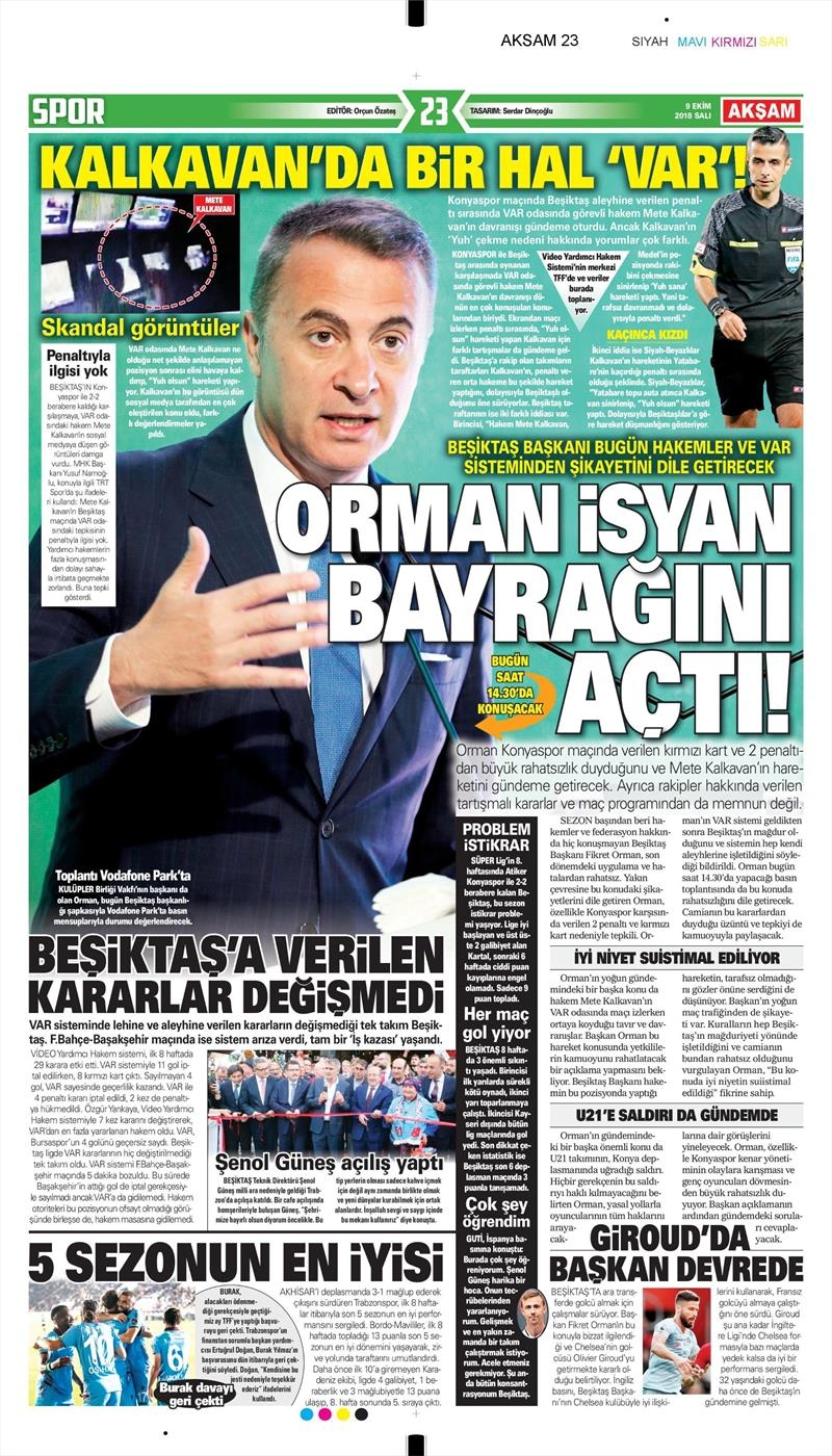 9 Ekim 2018 | Gazetelerin Beşiktaş Manşetleri - Görsel 3