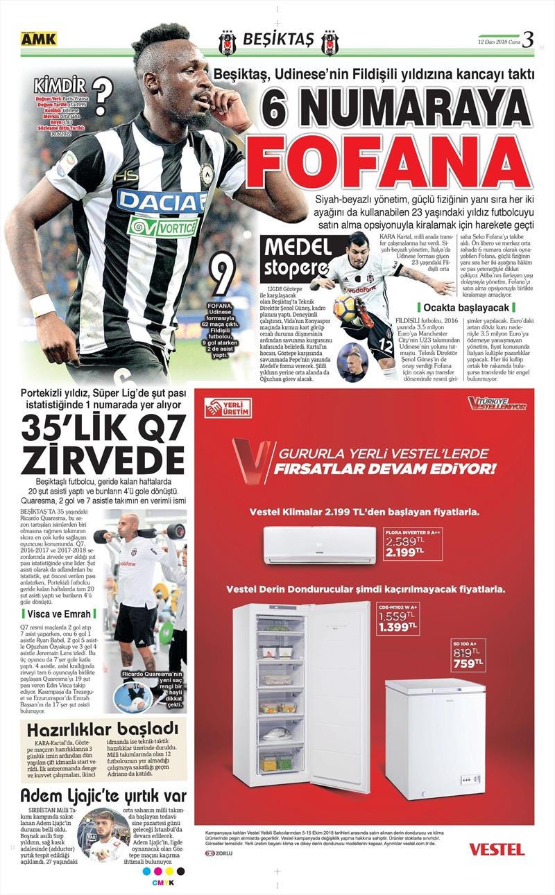 12 Ekim 2018 | Gazetelerin Beşiktaş Manşetleri - Görsel 1