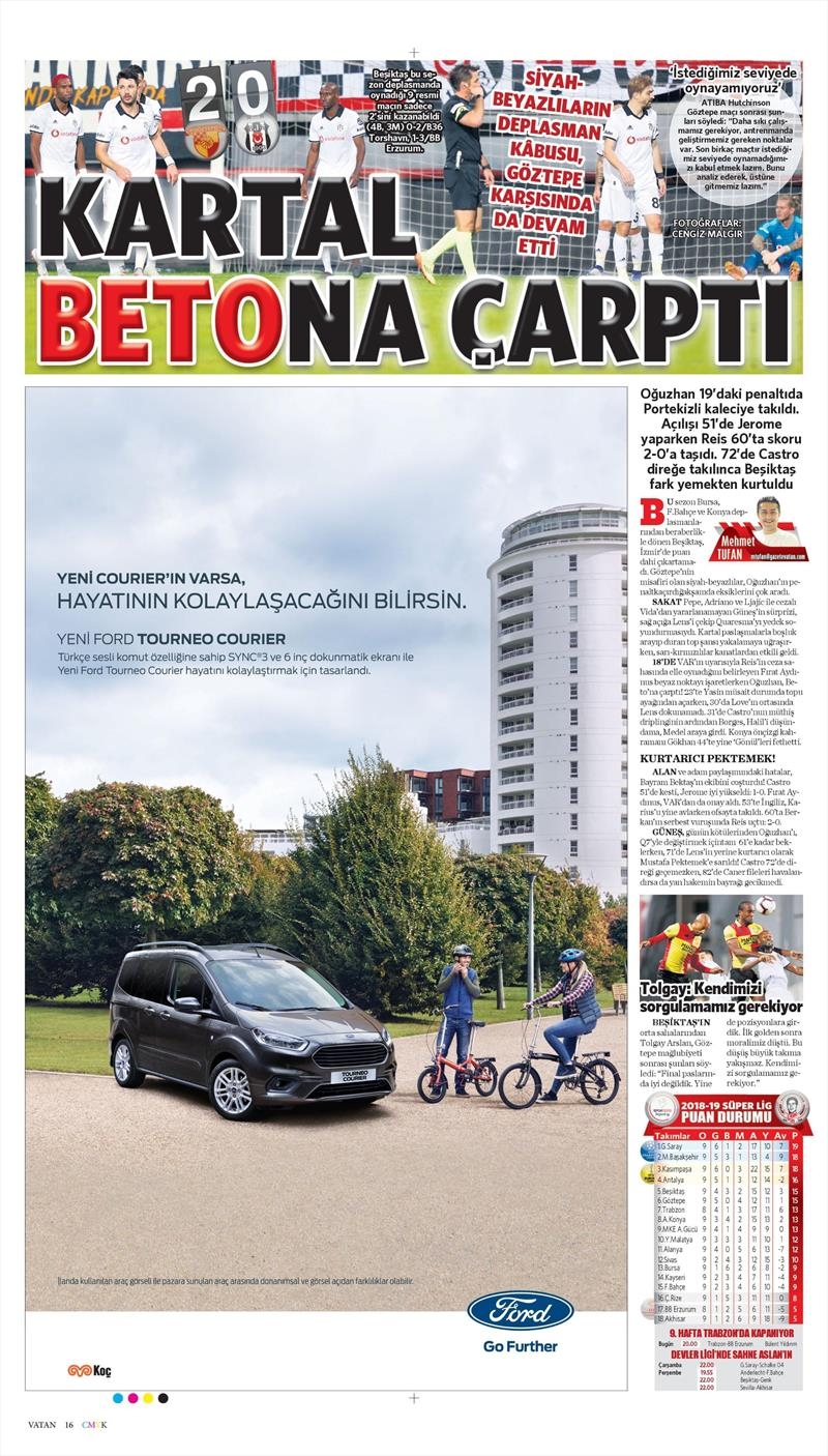 22 Ekim 2018 | Gazetelerin Beşiktaş Manşetleri - Görsel 1