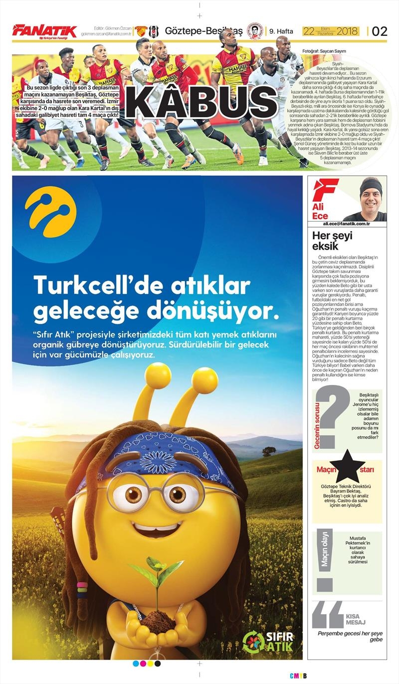 22 Ekim 2018 | Gazetelerin Beşiktaş Manşetleri - Görsel 8