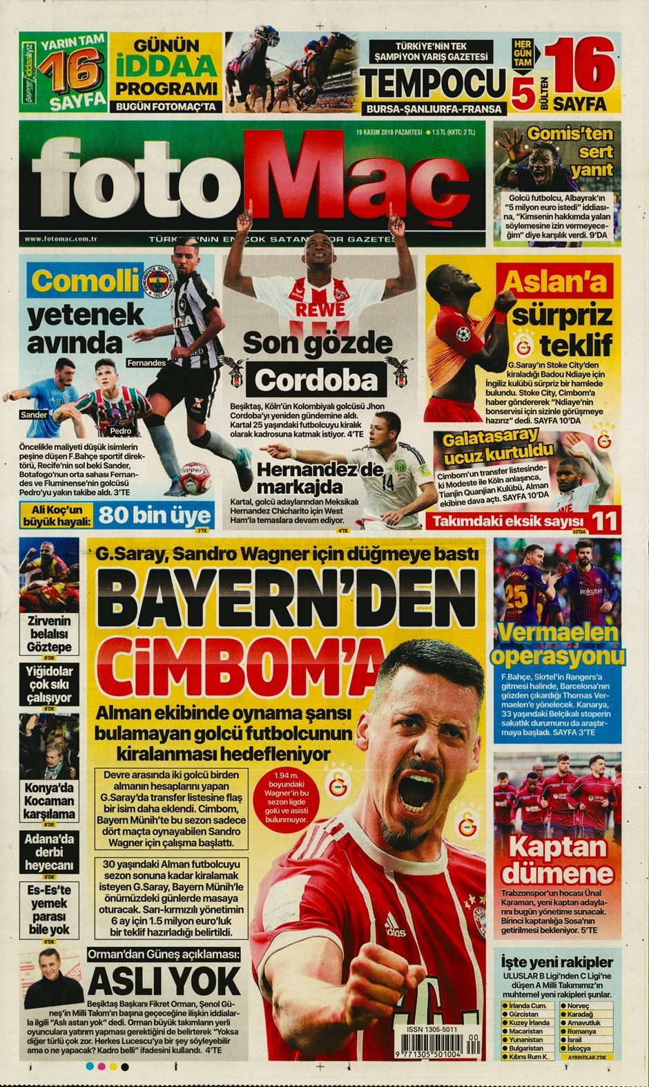 19 Kasım 2018 | Gazetelerin Beşiktaş Manşetleri - Görsel 2