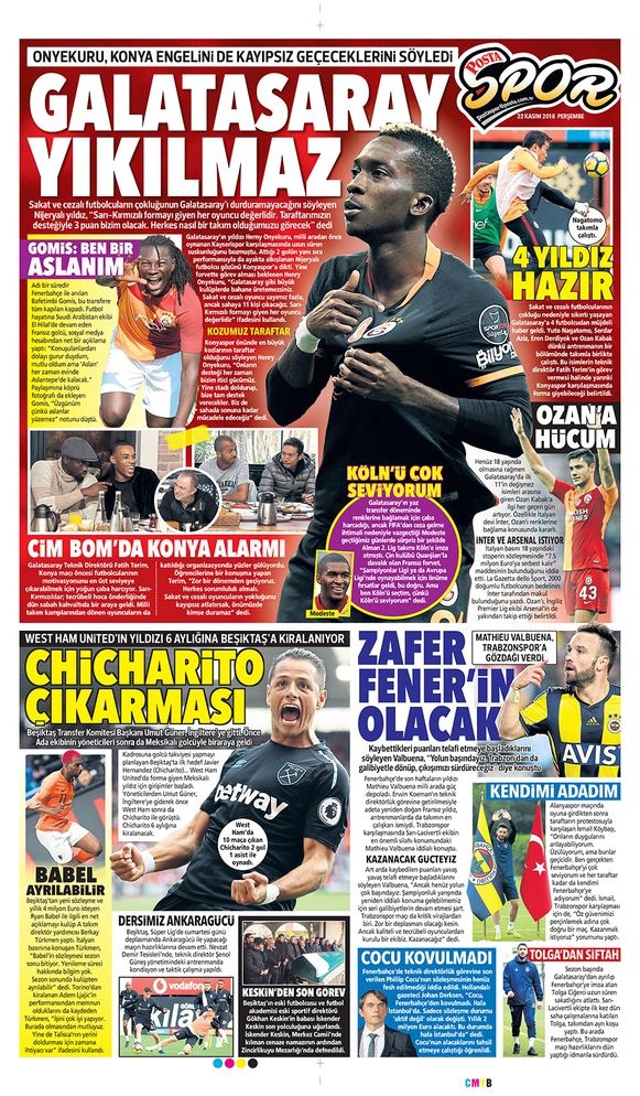22 Kasım 2018 | Gazetelerin Beşiktaş Manşetleri - Görsel 1