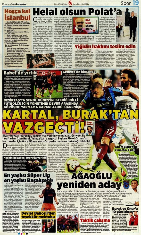 22 Kasım 2018 | Gazetelerin Beşiktaş Manşetleri - Görsel 6