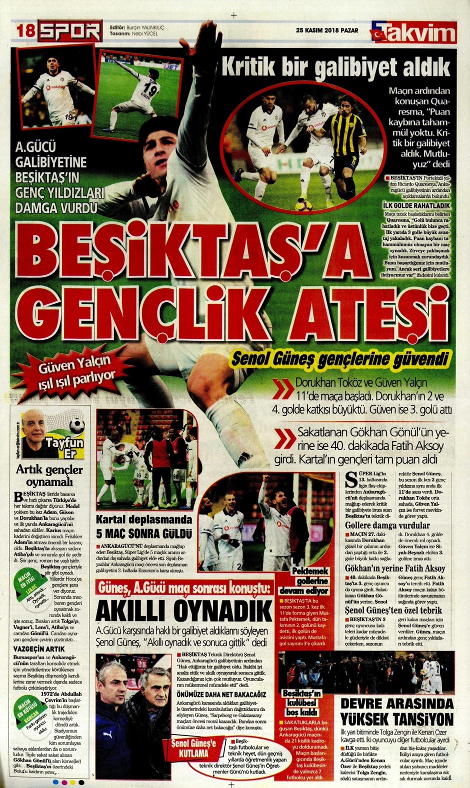 25 Kasım 2018 | Gazetelerin Beşiktaş Manşetleri - Görsel 6