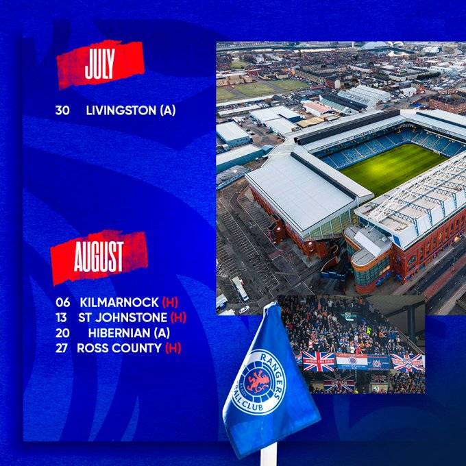 Glasgox Rangers'ın 2022-2023 fikstürü belli oldu - Görsel 1