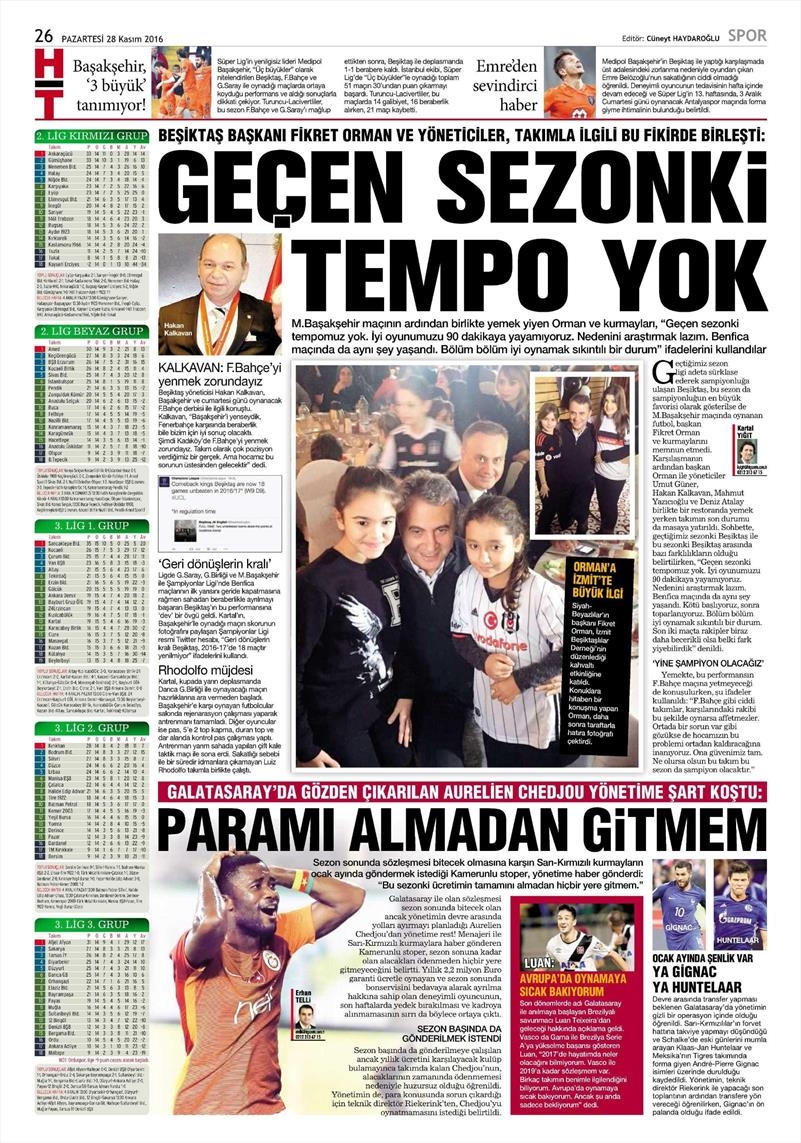 28 Kasım 2016 | Gazetelerin Beşiktaş sayfaları - Görsel 9