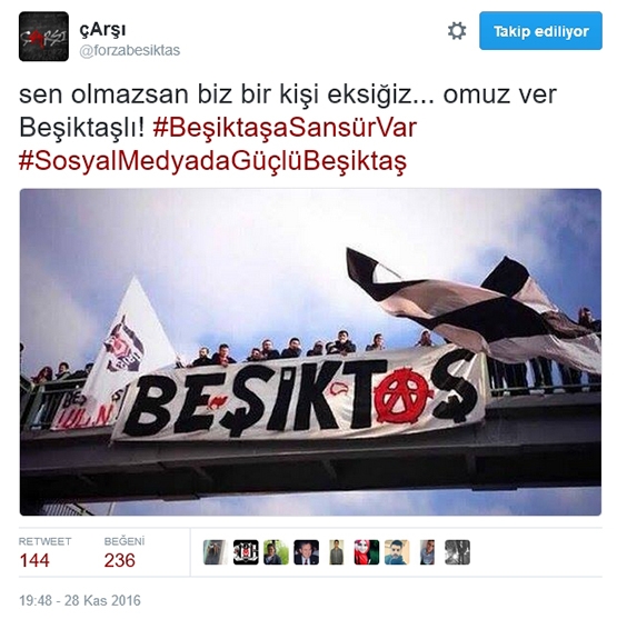 Çarşı'dan Beşiktaş sansürüne tepki - Görsel 7