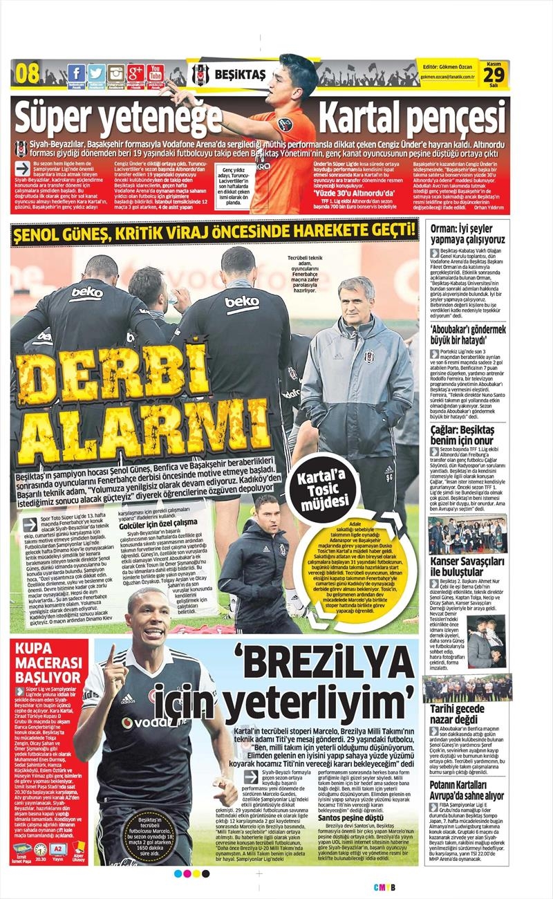 29 Kasım 2016 | Gazetelerin Beşiktaş manşetleri - Görsel 16