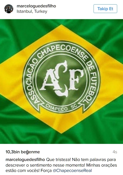 Beşiktaşlı futbolculardan sosyal medyada Chapecoense paylaşımları - Görsel 10