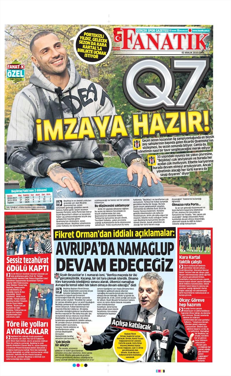 2 Aralık 2016 | Gazetelerin Beşiktaş manşetleri - Görsel 11
