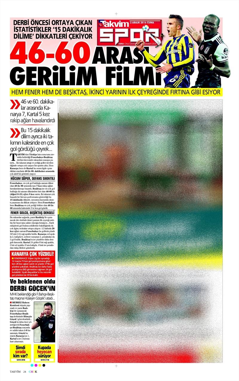 2 Aralık 2016 | Gazetelerin Beşiktaş manşetleri - Görsel 3