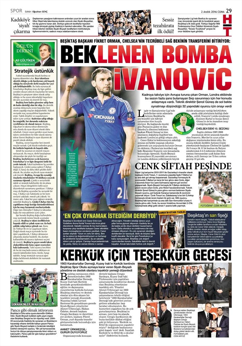 2 Aralık 2016 | Gazetelerin Beşiktaş manşetleri - Görsel 9
