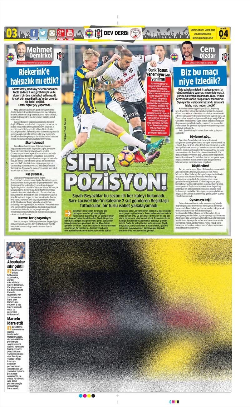4 Aralık 2016 | İşte gazetelerin derbi manşetleri - Görsel 15