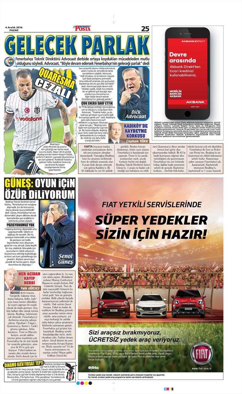 4 Aralık 2016 | İşte gazetelerin derbi manşetleri - Görsel 21