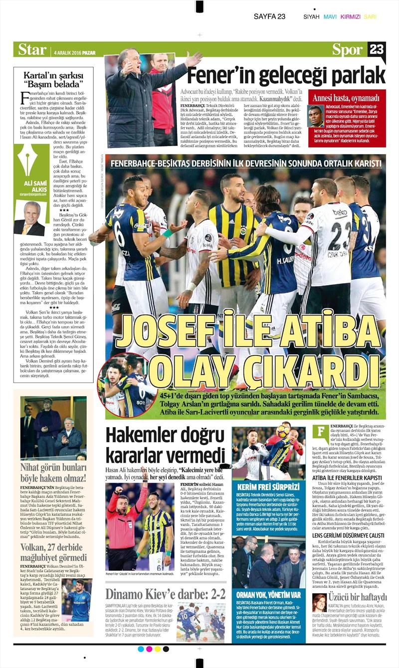 4 Aralık 2016 | İşte gazetelerin derbi manşetleri - Görsel 47
