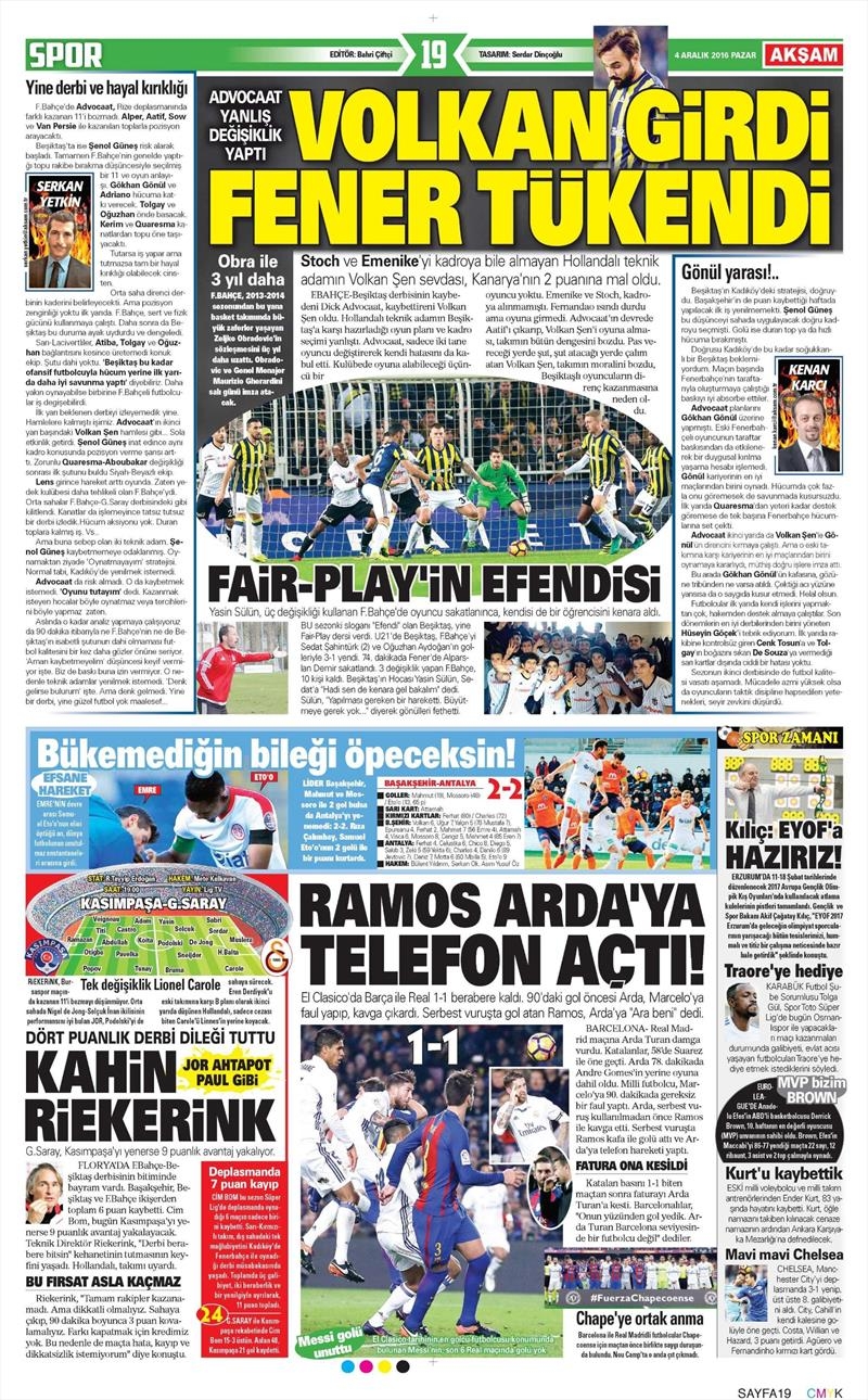 4 Aralık 2016 | İşte gazetelerin derbi manşetleri - Görsel 5