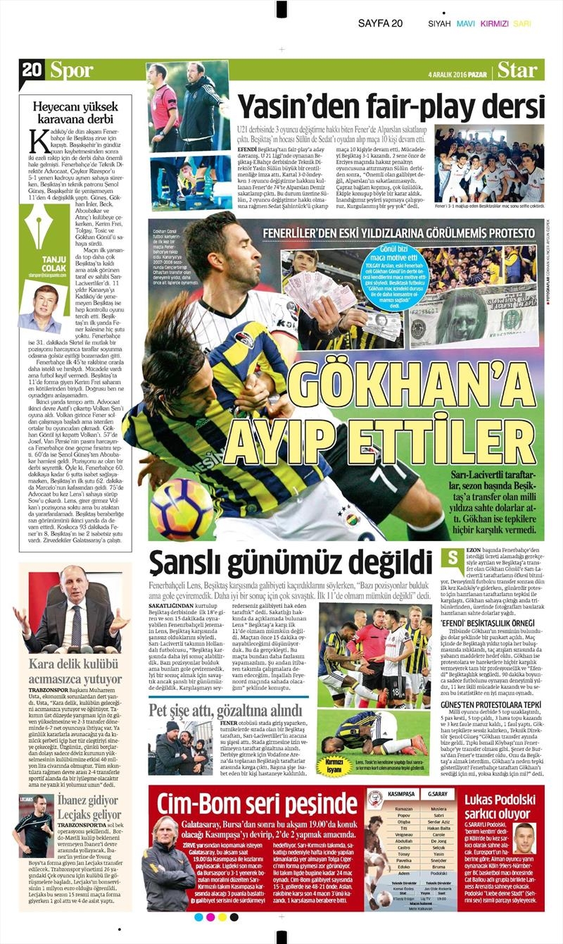 4 Aralık 2016 | İşte gazetelerin derbi manşetleri - Görsel 50