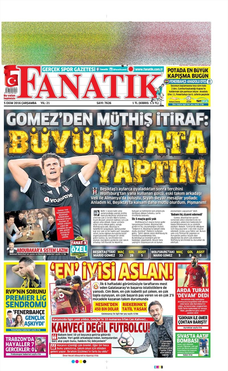 5 Ekim 2016 | Beşiktaş sayfaları - Görsel 10