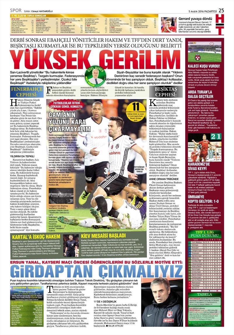 5 Aralık 2016 | Gazetelerin Beşiktaş manşetleri - Görsel 12