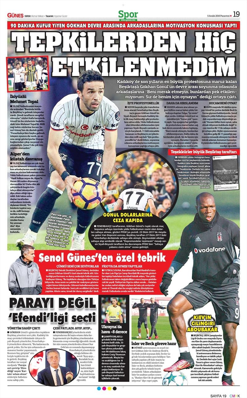 5 Aralık 2016 | Gazetelerin Beşiktaş manşetleri - Görsel 13