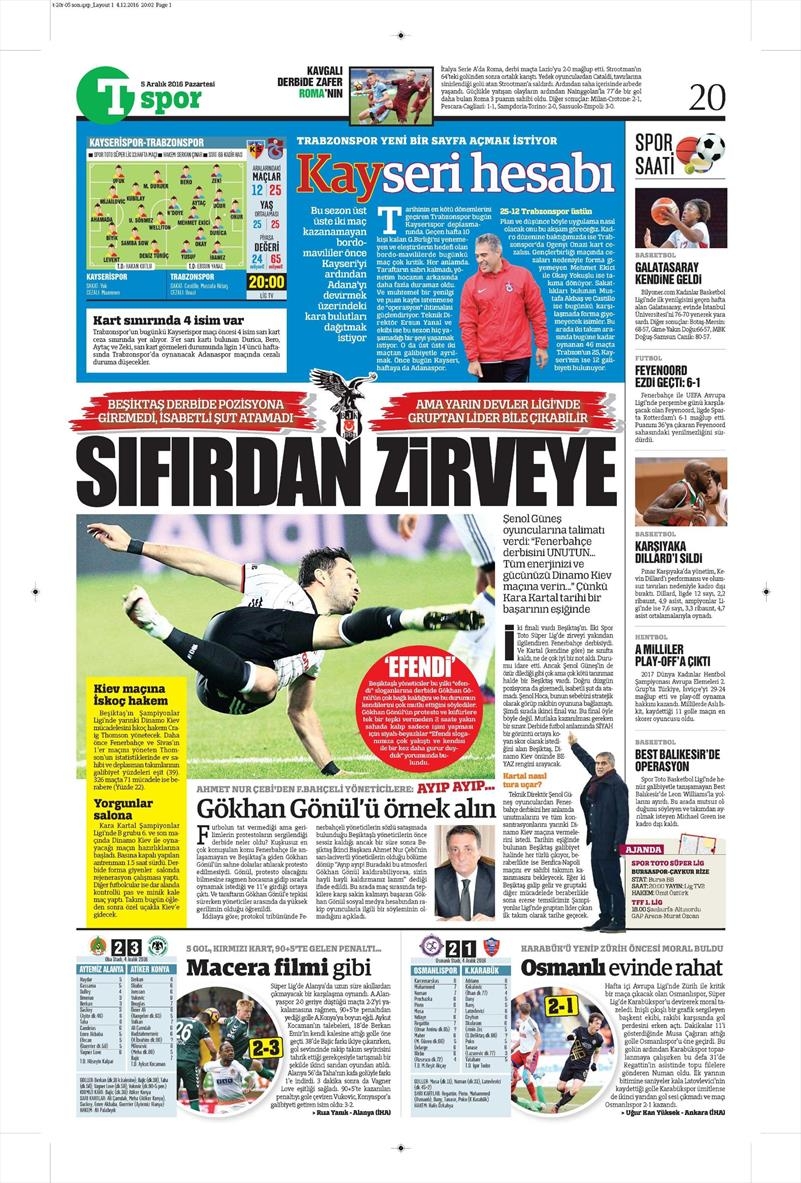 5 Aralık 2016 | Gazetelerin Beşiktaş manşetleri - Görsel 2