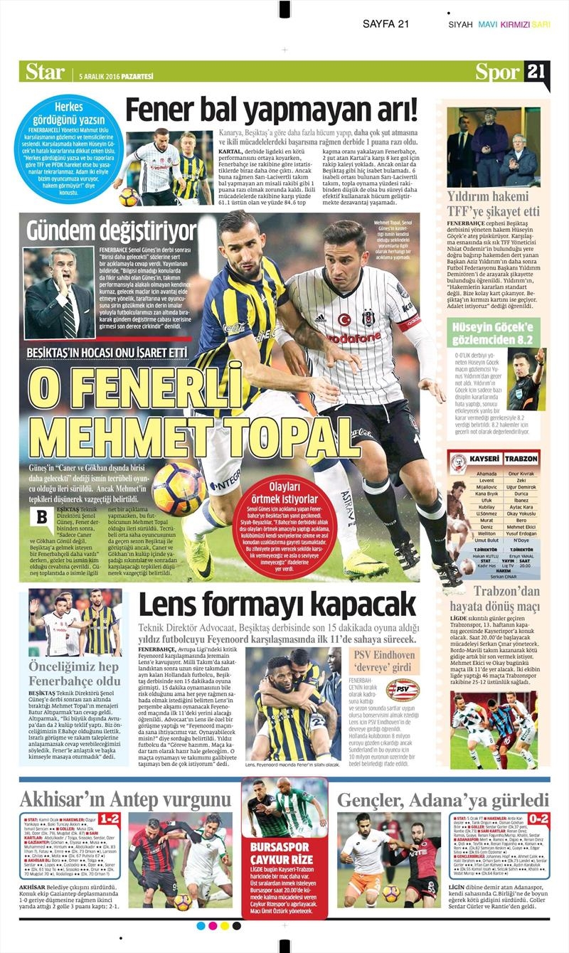 5 Aralık 2016 | Gazetelerin Beşiktaş manşetleri - Görsel 4