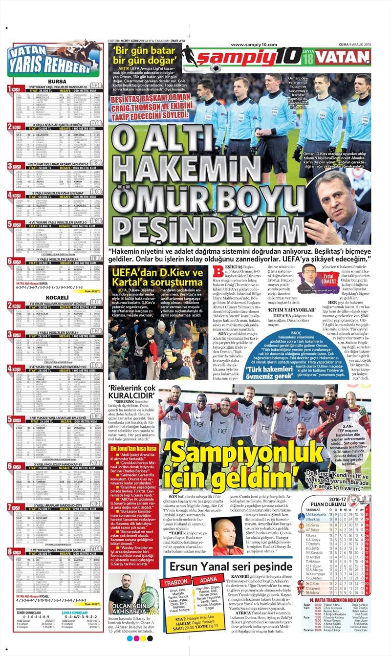 9 Aralık 2016 | İşte gazetelerin Beşiktaş manşetleri - Görsel 1