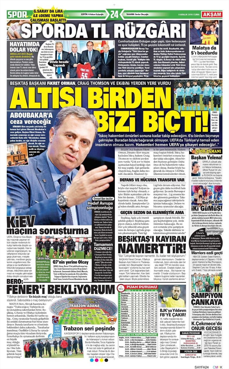 9 Aralık 2016 | İşte gazetelerin Beşiktaş manşetleri - Görsel 11